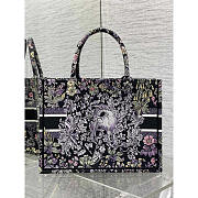 Dior Medium Book Tote Black Millefiori Unicorn 36x18x28cm - 2