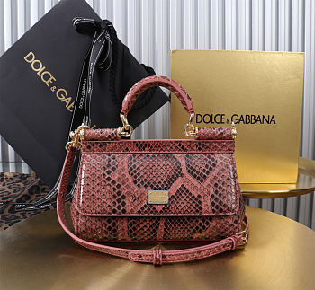 Dolce & Gabbana Sicily Snakeskin Handbag 18x11x6cm