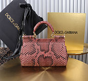 Dolce & Gabbana Sicily Snakeskin Handbag 18x11x6cm - 5