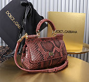 Dolce & Gabbana Sicily Snakeskin Handbag 18x11x6cm - 4