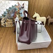 Hermes Kelly 25 Bag Red Wine Box Leather Silver 25cm - 6