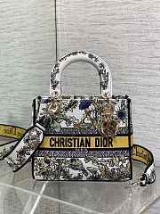 Dior Medium Lady D-Lite Bag Latte Yellow Chardons 24x11x20cm - 1