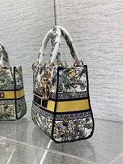 Dior Medium Lady D-Lite Bag Latte Yellow Chardons 24x11x20cm - 5