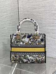 Dior Medium Lady D-Lite Bag Latte Yellow Chardons 24x11x20cm - 3