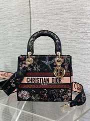 Dior Medium Lady D-Lite Bag Black Cabinet 24x21x12cm - 1