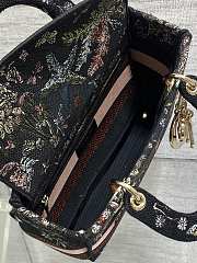 Dior Medium Lady D-Lite Bag Black Cabinet 24x21x12cm - 6