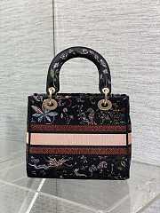 Dior Medium Lady D-Lite Bag Black Cabinet 24x21x12cm - 2