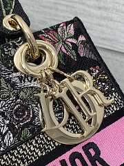 Dior Medium Lady D-Lite Bag Black Around the World 24x21x12cm - 3