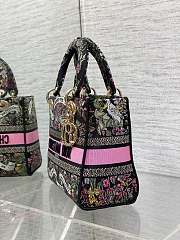 Dior Medium Lady D-Lite Bag Black Around the World 24x21x12cm - 2