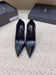 YSL Opyum Pump Black Patent Gold Heel 10cm - 4