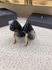 YSL Opyum Pump Black Patent Gold Heel 10cm - 2