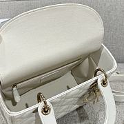 Dior Medium Lambskin Cannage Lady Dior White 24cm - 3