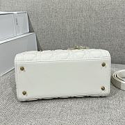 Dior Medium Lambskin Cannage Lady Dior White 24cm - 5