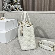 Dior Medium Lambskin Cannage Lady Dior White 24cm - 4