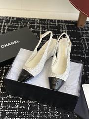 Chanel Slingback Sandals White Tweed - 4