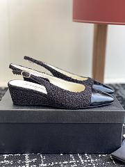 Chanel Slingback Sandals Black Tweed - 1