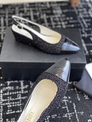 Chanel Slingback Sandals Black Tweed - 5