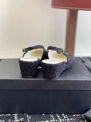 Chanel Slingback Sandals Black Tweed - 4