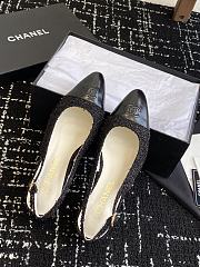 Chanel Slingback Sandals Black Tweed - 3
