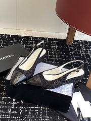 Chanel Slingback Sandals Black Tweed - 2