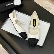 Chanel Mary Janes White Ballerina Flat - 4