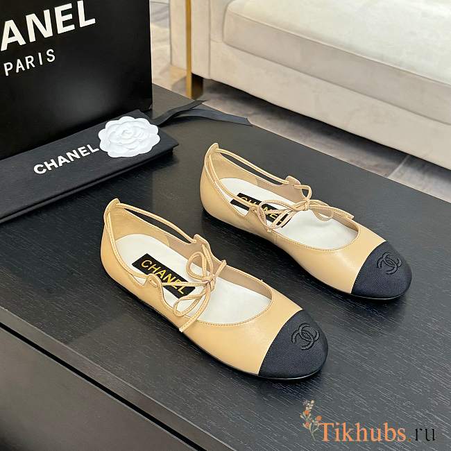 Chanel Mary Janes Beige Ballerina Flat - 1