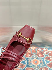 Gucci Women's Horsebit Ballet Red Flat - 5