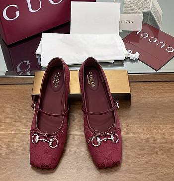 Gucci Women's Horsebit Ballet Flat Red