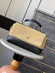 Chanel Handbag Suede Leather Black 33x12x18cm - 1