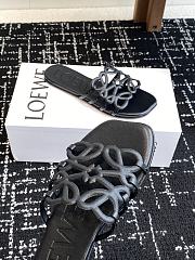 Loewe Petal Anagram Slide Calfskin Black - 4