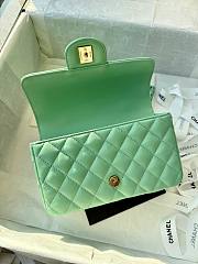 Chanel Top Handle Bag Green Lambskin 20x12.5x6cm - 5