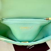 Chanel Top Handle Bag Green Lambskin 20x12.5x6cm - 4