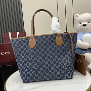 Gucci Totissima Medium Tote Bag Denim Blue 30.5x28x27cm - 3