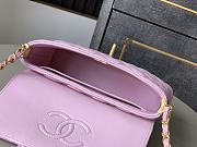 Chanel Small Flap Bag Top Handle Lambskin Gold Light Pink 22x11.5x6cm - 6