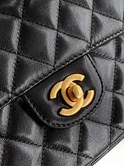 Chanel Small Flap Bag Top Handle Lambskin Gold Black 22x11.5x6cm - 3