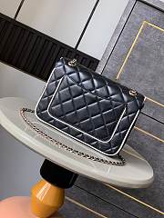 Chanel Flap Bag Lambskin Black & White 23.5x16.5x6.5cm - 2