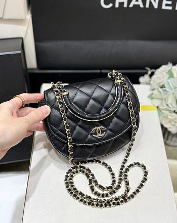 Chanel 25C Black Lambskin Bag 16x14x6.5cm