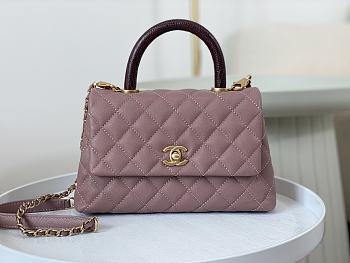 Chanel Coco Handle Bag Small Purple Caviar Gold 24cm