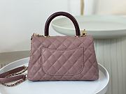 Chanel Coco Handle Bag Small Purple Caviar Gold 24cm - 4