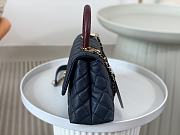 Chanel Coco Handle Bag Small Navy Blue Brown Caviar Gold 24cm - 6