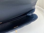 Chanel Coco Handle Bag Small Navy Blue Brown Caviar Gold 24cm - 5