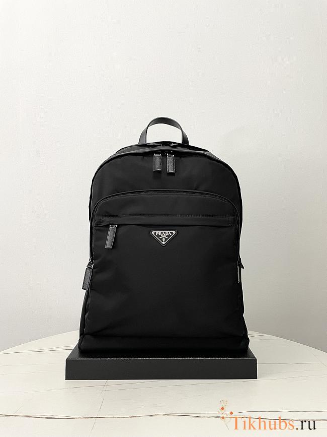 Prada Re-Nylon Saffiano Leather Backpack Black 43.5x31x20cm - 1