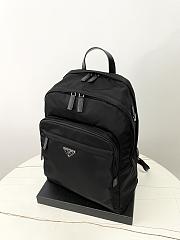 Prada Re-Nylon Saffiano Leather Backpack Black 43.5x31x20cm - 6