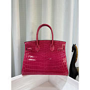 Hermes Birkin 25 Pink Rose Mexico Shiny Alligator Bag 25cm - 6