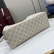 Gucci GG Emblem Small Tote Bag Beige White 30x18x11cm - 4