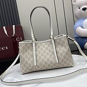 Gucci GG Emblem Small Tote Bag Beige White 30x18x11cm - 3