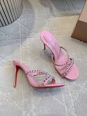 Christian Louboutin Tatoosh Spikes Pink Slide Sandals 8.5cm - 2