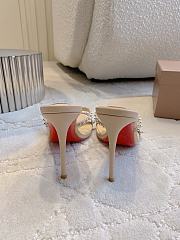 Christian Louboutin Tatoosh Spikes Beige Slide Sandals 8.5cm - 4