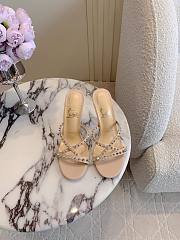 Christian Louboutin Tatoosh Spikes Beige Slide Sandals 8.5cm - 2