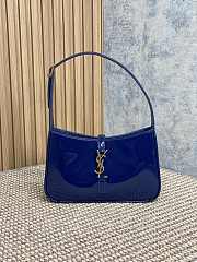YSL LE 5 À 7 Shoulder Bag Blue Patent 23x16x6.5cm - 1